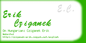 erik cziganek business card